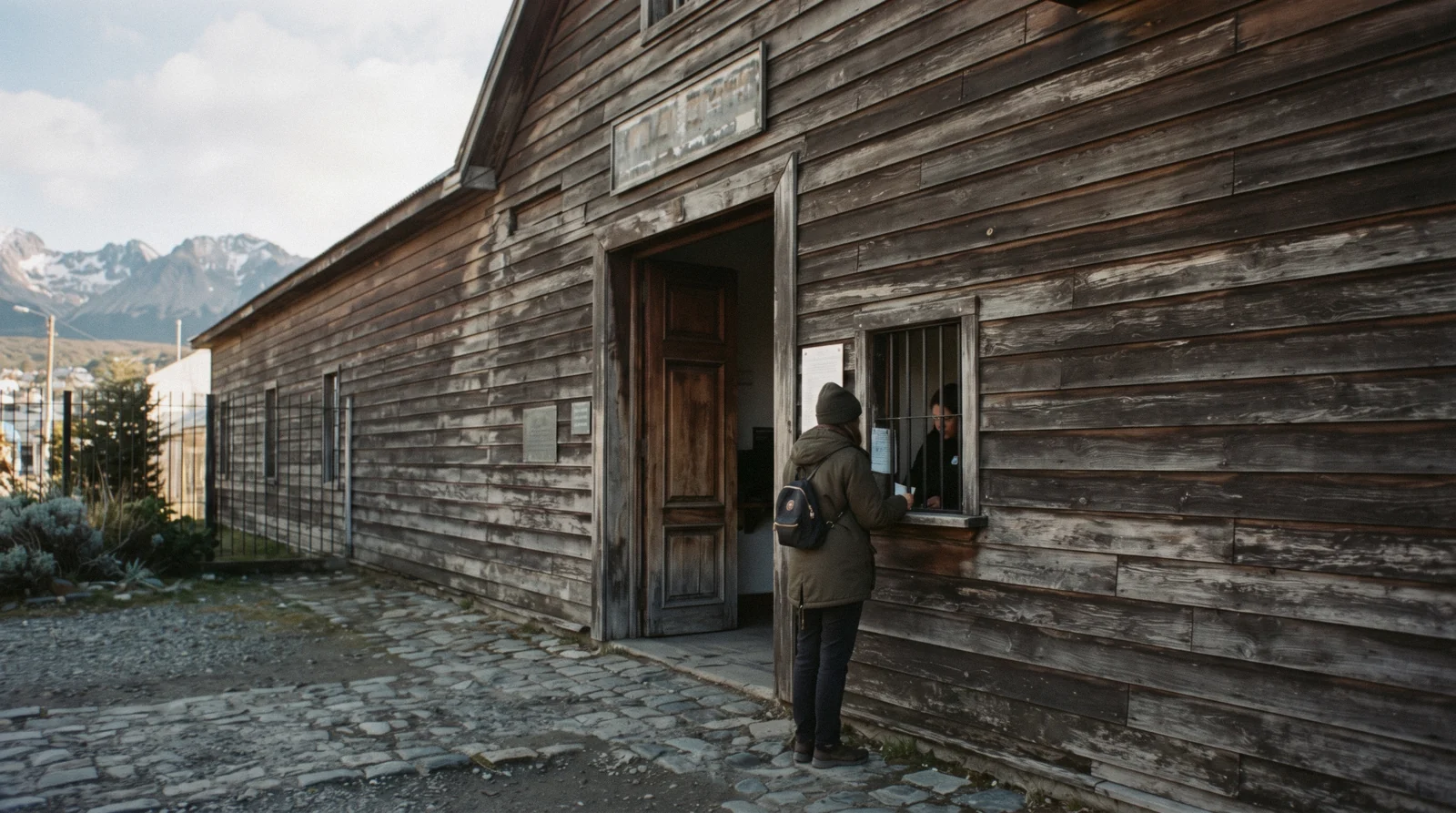 The former prison building that houses the Museo Marítimo y del Presidio in Ushuaia, where museo maritimo ushuaia tickets are sold at the door.