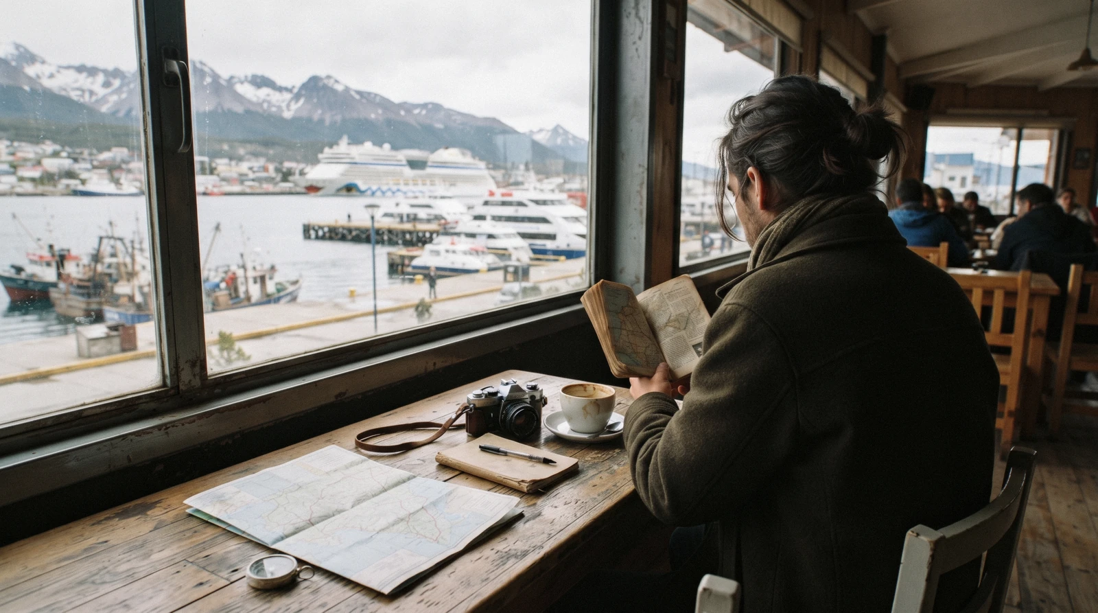 Ushuaia trip planning starts here, with the city, its port and the Martial mountains laid out under a wide Patagonian sky